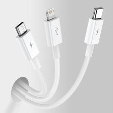 Кабель Baseus Superior Series 3-in-1 Fast Charging Data Cable USB to Lightning+Type-C+MicroUSB 3.5А 0.5m Белый