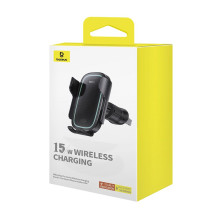 Бездротовий автомобільний зарядний пристрій Baseus Milky Way Pro Wireless Charging Electric Car Mount з технологією Qi 15W Чорний