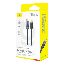 Кабель Baseus Explorer Series Auto Power-Off Fast Charging Data Cable Type-C to Type-C 100W 20V 5A 1m Синий