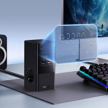 Мережевий зарядний пристрій Baseus PowerCombo Tower PowerStrip 100W 2AC+2USB+2Type-C 5A Чорний