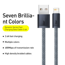 Кабель Baseus Dynamic Series Fast Charging USB to Lightning 2.4A 1m Серый