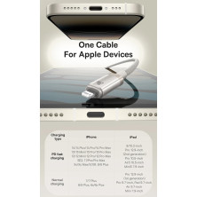 Кабель Baseus Titanium Alloy Series Fast Charging Data Cable Type-C to Lightning PD 20W 1m Серый