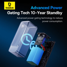 Пускозарядний пристрій Бустер Baseus Super Energy Alpha Series Jump Starter 3in1 12V 6000mAh 600A з функцією Павербанка та LED ліхтарика Чорний