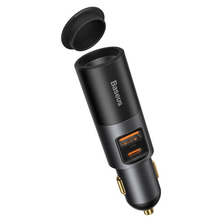 Автомобільний зарядний пристрій Baseus Share Together Fast Charge Car Charger 120W USB+Type-C + 1 Прикурювач Сірий