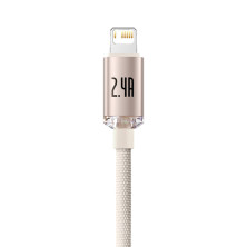 Кабель Baseus Crystal Shine Series USB to Lightning 2.4A 1.2m Рожевий