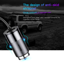 Автомобильное зарядное устройство Baseus Enjoy Together 2в1 4.8A USB с зарядным кабелем Type-C / Lightning 1.2м Черный