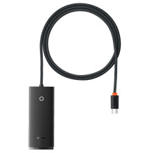 USB-хаб Baseus 4in1 Lite Series 4-Port Type-C HUB Adapter Type-C to USB3.0*4 кабель 1м Чорний