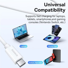 Кабель Baseus Superior 2 Series Fast Charging Data Cable Type-C to Type-C 240W 8K@60Hz 40Gbps 1.8m Белый