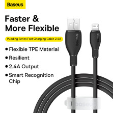Кабель Baseus Pudding Series Fast Charging Data Cable USB to Lightning 2.4A 1.2m Черный