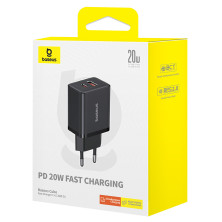 Сетевое зарядное устройство Baseus Cube Fast Charger QC3.0+PD3.0 20W USB+Type-C 3A Черный