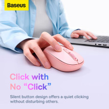 Беспроводная мышка Baseus F01B Tri-Mode Wireless Mouse 2.4G/BT1+BT2 800-1200-1600dpi Розовый