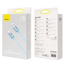 Кабель Baseus Crystal Shine Series USB to Lightning 2.4A 2m Блакитний