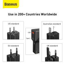 Сетевое зарядное устройство Baseus Universal Conversion PPS QC3.0+PD3.0 18W USB+Type-C 3A Универсальное Черный