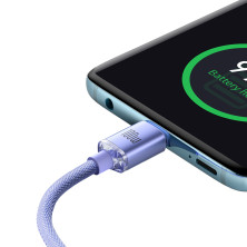 Кабель Baseus Crystal Shine Series Fast Charging Data Cable Type-C to Type-C 100W 20V 5A 1.2m Фіолетовий
