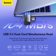 Кардрідер Baseus Lite Card Card Reader USB, SD/TF Cards Сірий