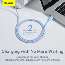 Кабель Baseus Jelly Liquid Silica Gel Fast Charging Data Cable Type-C to Type-C 100W 20V 5A 1.2m Синій