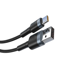 Кабель Baseus Dual Output Cafule 2-in-1 Fast Charging Data Cable USB + Type-C to Lightning 18W 1m Чорний