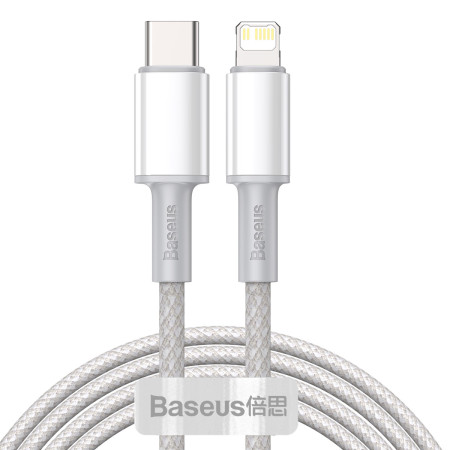 Кабель Baseus High Density Braided Fast Charging Data Cable Type-C to Lightning PD 20W 2m Белый