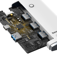 USB-хаб Baseus 4in1 Lite Series 4-Port Type-A HUB Adapter Type-A to USB3.0*4 кабель 2м Білий