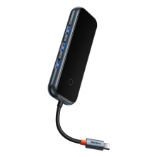 USB-хаб Baseus 4in1 AcmeJoy 4-Port Type-C HUB Adapter Type-C to USB3.0*4, Серый