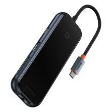 USB-хаб Baseus 8in1 AcmeJoy 8-Port Type-C HUB Adapter Type-C to USB3.0*2, USB2.0*1, Type-C*1, 4KHDMI, RJ45, TF, SD Серый