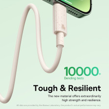 Кабель Baseus Habitat Series Fast Charging Data Cable Type-C to Lightning PD 20W 2m Розовый