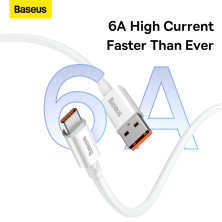 Кабель Baseus Superior Series Fast Charging Data Cable USB to Type-C 100W 20V 5A 0.25m Белый