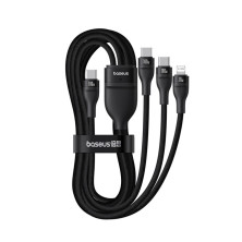 Кабель Baseus Flash Series 3 3-in-1 Fast Charging Data Cable  Type-C to Lightning+Type-C+Type-C 100W 1.5m Чорний