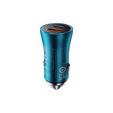 Автомобільний зарядний пристрій Baseus Golden Contactor Max Dual Fast Charger Car Charger 60W USB+Type-C Блакитний
