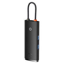 USB-хаб Baseus 6in1 Lite Series 6-Port Type-C HUB Adapter Type-C to USB3.0*2, Type-C(PD)*1, 4KHDMI, TF, SD  Черный