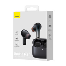 Бездротові Bluetooth навушники Baseus Bowie M2+ з функцією шумозаглушення ANC Чорний