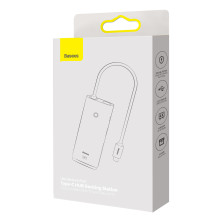 USB-хаб Baseus 6in1 Lite Series 6-Port Type-C HUB Adapter Type-C to USB3.0*2, Type-C*1, 4KHDMI, TF, SD  Черный