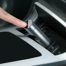 FM-трансмиттер Baseus Energy Column 2в1 MP3 Car QC3.0 18W Charger Bluetooth 5.0 2USB 3A Серебристый