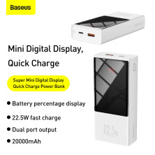УМБ Baseus Super Mini 20000mAh 22.5W 5A с технологией QC3.0+PD3.0 + Кабель USB to Type-C Белый