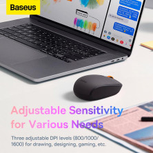 Беспроводная мышка Baseus F01B Tri-Mode Wireless Mouse 2.4G/BT1+BT2 800-1200-1600dpi Серый