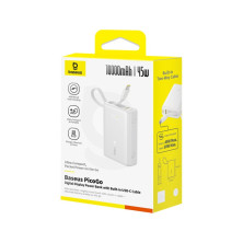 УМБ Baseus PicoGo Digital Display 10000mAh 45W 3A з технологією QC3.0+PD3.0 і Type-C кабелем 45W Білий