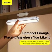 Настільна лампа Baseus Magnetic Stepless Dimming PRO Charging Desk Lamp переносна з вбудованим акумулятором 1800 mAh Білий
