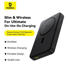 УМБ Baseus Airpow 2 Qi2 Magnetic 10000mAh 22.5W QC3.0+PD3.0 с функцией MagSafe и Qi2 15W Черный