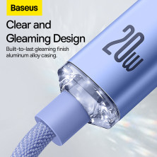 Кабель Baseus Crystal Shine Series Fast Charging Data Cable Type-C to Lightning PD 20W 2m Фиолетовый