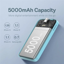 УМБ Baseus Magnetic Mini Wireless Fast Charge 2in1 5000mAh 20W 2.4A QC3.0+PD3.0 з Бездротовою зарядкою Qi 15W Блакитний