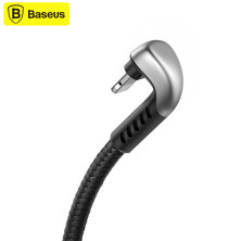 Кабель Baseus Green U-Shaped Lamp Mobile Game Cable USB to Lightning 2.4A 1m Чорний