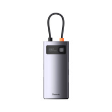 USB-хаб Baseus 4in1 Metal Gleam 4-Port Type-C HUB Adapter Type-C to USB3.0*3, RJ45 Сірий