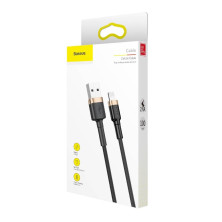 Кабель Baseus Cafule Cable USB to Lightning 2.4A 1m Черно-Золотий