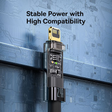 Кабель Baseus Explorer Series Auto Power-Off Fast Charging Data Cable USB to Lightning 2.4A 2m Чорний