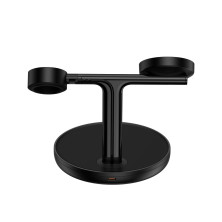 Беспроводное зарядное устройство Baseus Swan 3in1 Magnetic с функцией MagSafe и Qi 20W Черный