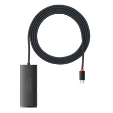 USB-хаб Baseus 4in1 Lite Series 4-Port Type-C HUB Adapter Type-C to USB3.0*4 кабель 2м Чорний