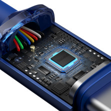 Кабель Baseus Crystal Shine Series Fast Charging Data Cable Type-C to Type-C 100W 20V 5A 1.2m Синій