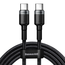 Кабель Baseus Cafule Flash Charging Data Line Cable Type-C to Type-C PD 2.0 QC 3.0 100W 20V 5A 2m Черный