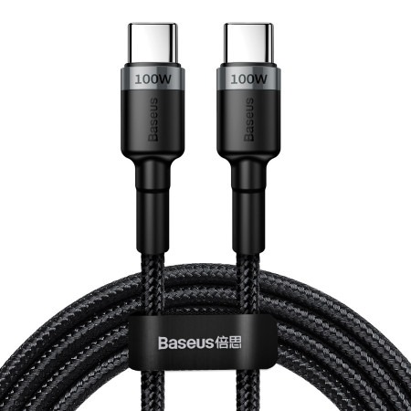 Кабель Baseus Cafule Flash Charging Data Line Cable Type-C to Type-C PD 2.0 QC 3.0 100W 20V 5A 2m Черный