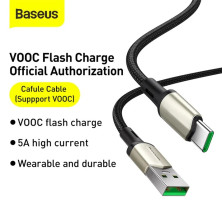 Кабель Baseus Cafule Cable Suppport VOOC USB to Type-C 100W 20V 5A 1m Чорний